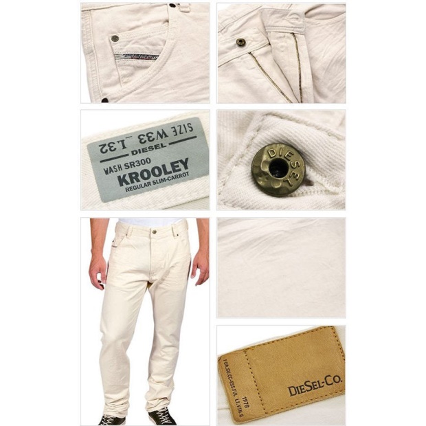 Diesel UK Krooley Men's Jeans Denim Cotton Slim Carrot Fit Casual Pants Trouser