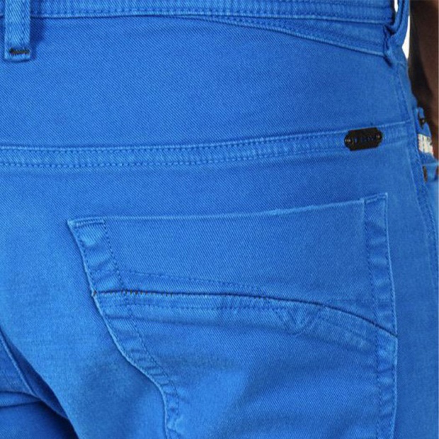 Iakop 0111D Men's Jeans Regular Slim Fit Cotton Stretch Casual Denim Pants Diesel UK Off White/Blue/White