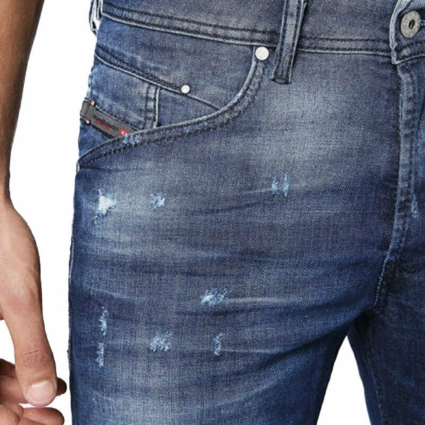 Diesel UK Belther 084Mx Men's Denim Jeans Stretch Regular Slim Tapered Distressed