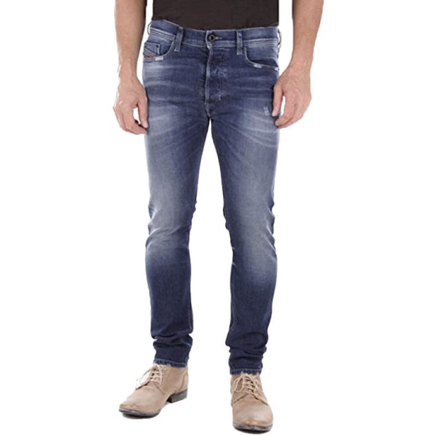 Diesel UK Tepphar R39M0 Men's Denim Jeans Regular Fit Straight Leg Casual Blue Pants