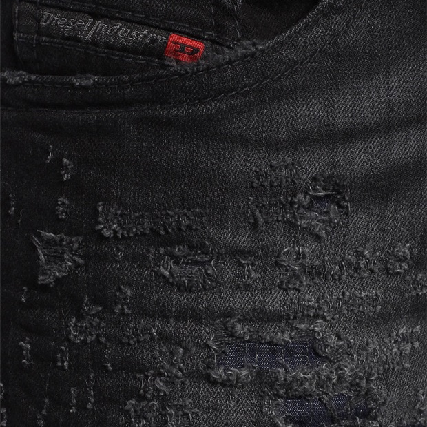 Thommer 0683T Men's Denim Jeans Slim Fit Dna Distressed Black Pants Diesel UK