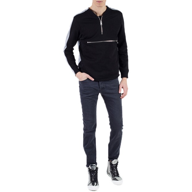 Buster 0859X Men's Denim Jeans Regular Slim Fit Tapered Button Faded Grey Diesel UK