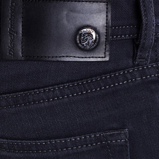 Buster 0859X Men's Denim Jeans Regular Slim Fit Tapered Button Faded Grey Diesel UK