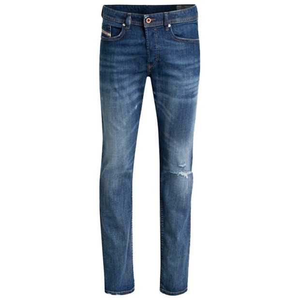 Diesel UK Buster R4Tw8 Men's Denim Jeans Regular Slim Fit Tapered Distressed Ripped