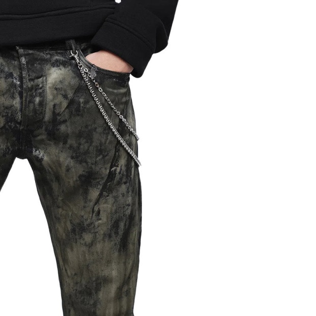 Buster 084Zy Men's Denim Jeans Regular Slim Tapered Fit Black Green Diesel UK