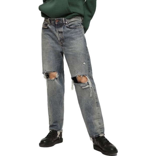 Diesel UK Dagh Xp 084Zs Men's Jeans Regular Straight Distress Blue Denim Made