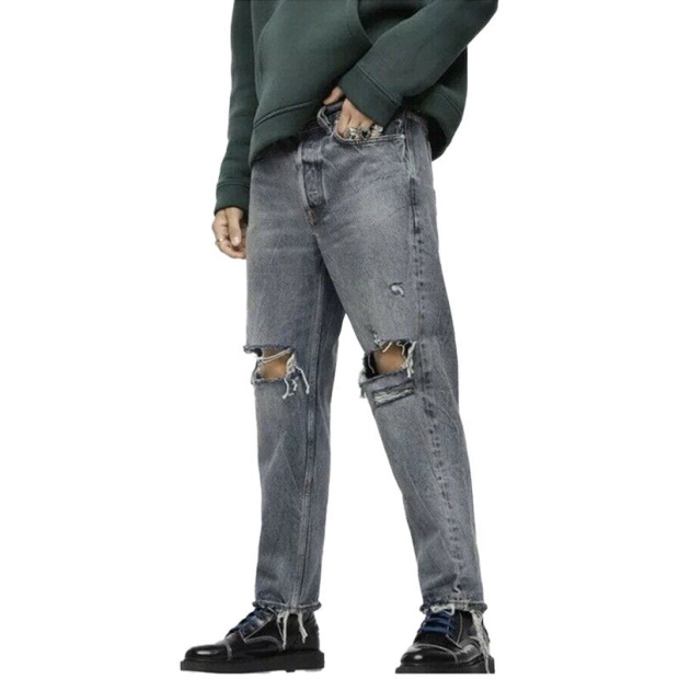 Diesel UK Dagh Xp 084Zs Men's Jeans Regular Straight Distress Blue Denim Made