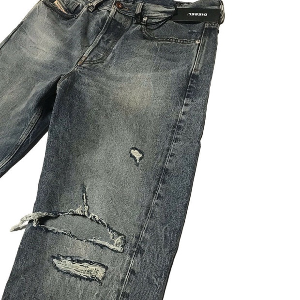 Diesel UK Dagh Xp 084Zs Men's Jeans Regular Straight Distress Blue Denim Made