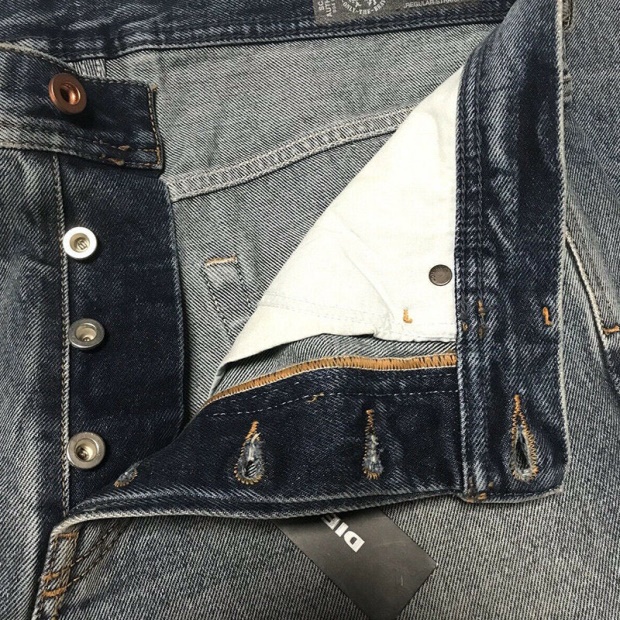 Diesel UK Dagh Xp 084Zs Men's Jeans Regular Straight Distress Blue Denim Made