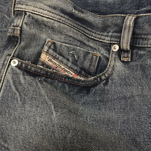 Diesel UK Dagh Xp 084Zs Men's Jeans Regular Straight Distress Blue Denim Made