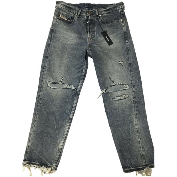 Diesel UK Dagh Xp 084Zs Men's Jeans Regular Straight Distress Blue Denim Made