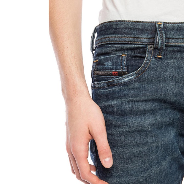 Diesel UK Thommer 087Ai Men's Denim Sweat Jogg Jeans Slim Fit Tapered Pant Blue