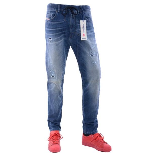 Narrot-Ne 0666W Men's Denim Jeans Sweat Jogg Distressed Regular Fit Carrot Diesel UK
