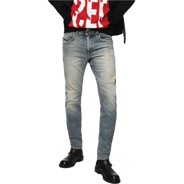 Diesel UK Thommer 0B1Au Men's Jeans Denim Stretch Slim Fit Casual Trousers