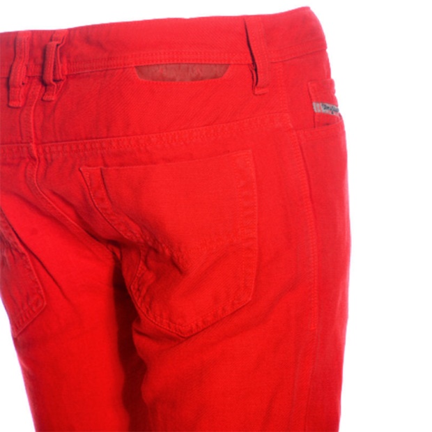 Men's Jeans Denim Regular Straight Fit Casual Pants Red Trousers Diesel UK