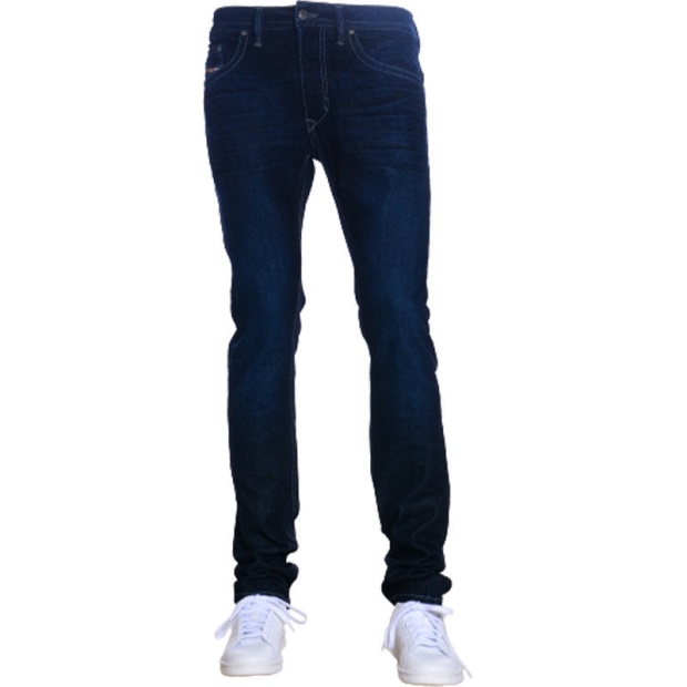 Men's Jeans Denim Regular Slim Fit Casual Pants Dark Blue Trousers Cotton Diesel UK