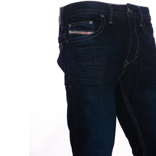 Men's Jeans Denim Regular Slim Fit Casual Pants Dark Blue Trousers Cotton Diesel UK