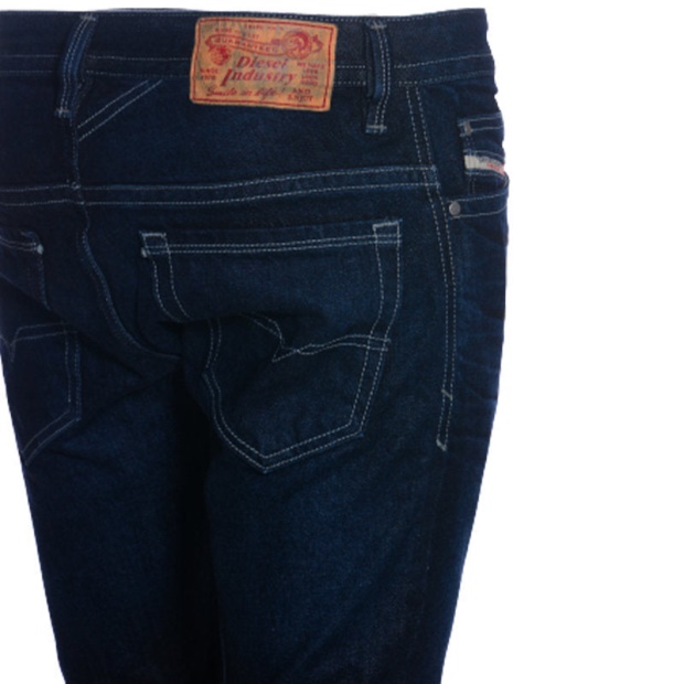 Men's Jeans Denim Regular Slim Fit Casual Pants Dark Blue Trousers Cotton Diesel UK