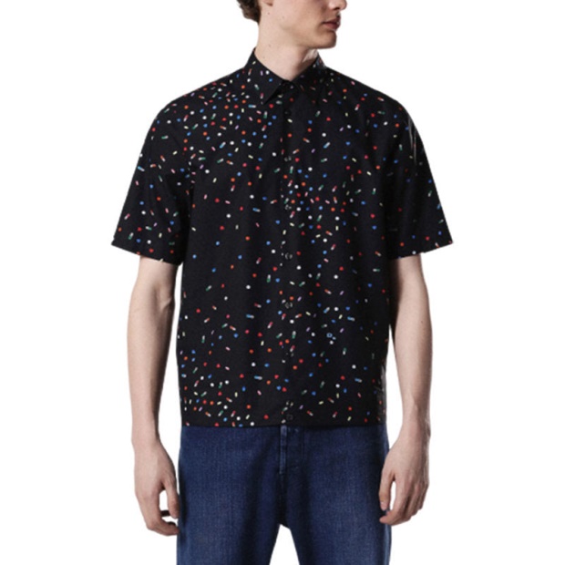 Diesel UK S Art 0Paqj Men's Shirt Short Sleeves Casual Summer Outwear Cotton Shirts