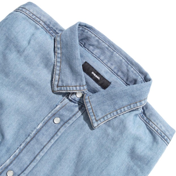 Diesel UK D Rooke 0Easj Men's Denim Shirt Long Sleeve Summer Casual Cotton Shirt