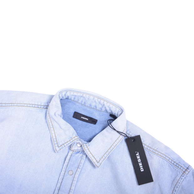 Diesel UK D Rooke Chemise 0Garu Men's Denim Shirt Long Sleeve Casual Western Shirt