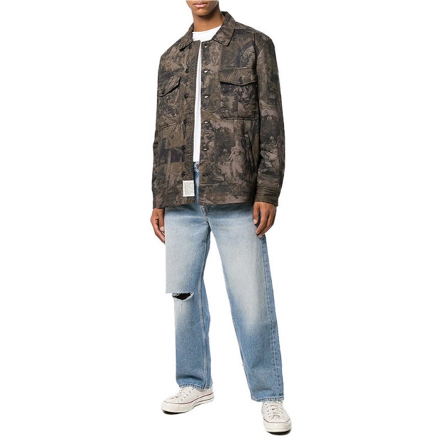 S Late Padd A Men's Shirt Jacket Graphical Prints Casual Camouflage Coat Diesel UK