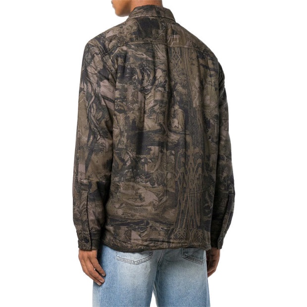 S Late Padd A Men's Shirt Jacket Graphical Prints Casual Camouflage Coat Diesel UK