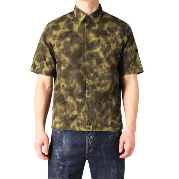 S Tigge Men's Shirt Regular Fit Casual Cotton Short Sleeve Work Office Diesel UK