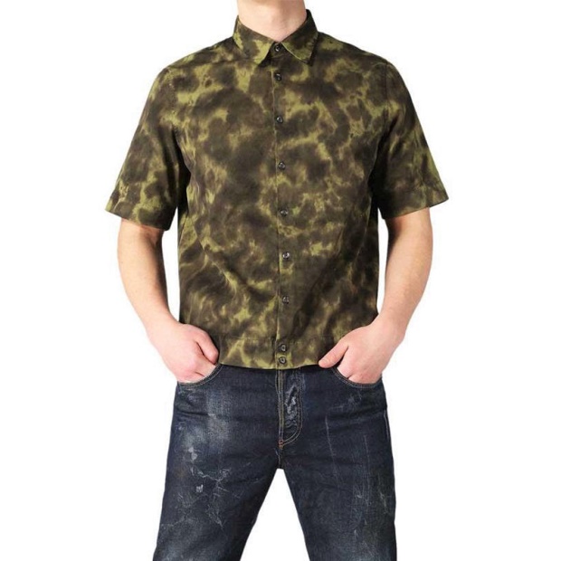 S Tigge Men's Shirt Regular Fit Casual Cotton Short Sleeve Work Office Diesel UK