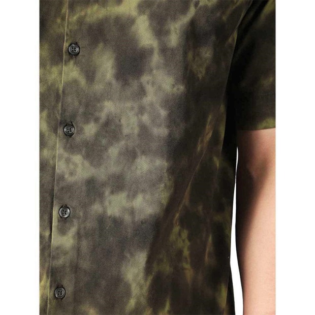 S Tigge Men's Shirt Regular Fit Casual Cotton Short Sleeve Work Office Diesel UK