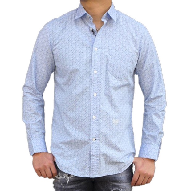 S Dunes Men's Shirt Slim Contemporary Fit Casual Cotton Long Sleeve Office Diesel UK