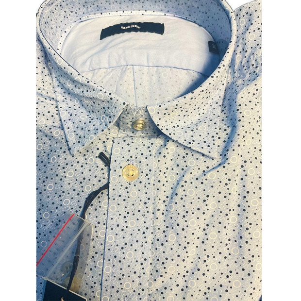 S Dunes Men's Shirt Slim Contemporary Fit Casual Cotton Long Sleeve Office Diesel UK