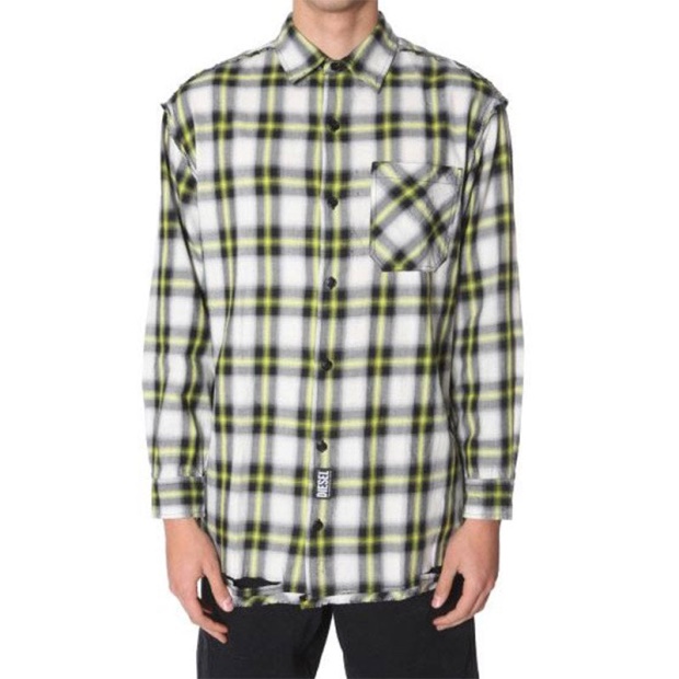 Diesel UK S Machito Men's Shirt Oversize Fit Casual Cotton Long Sleeve Smart Office