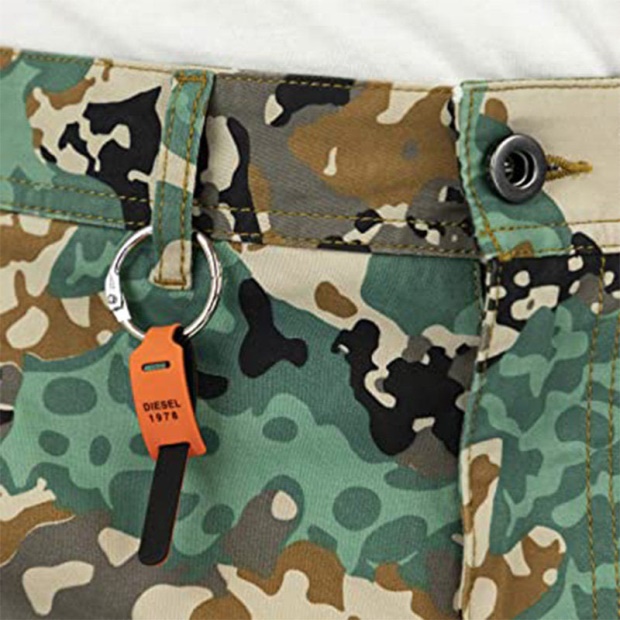 Diesel UK P Frank 0Eavd Men's Short Regular Fit Summer Relax Casual Camou Half Pants