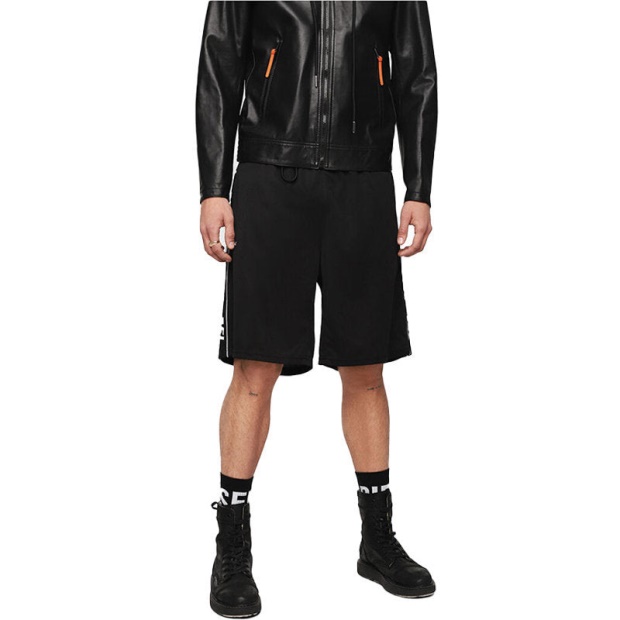 P Hitoshi 0Watf Men's Shorts Regular Fit Summer Casual Bermuda Shorts Diesel UK Dark Beige/Off White