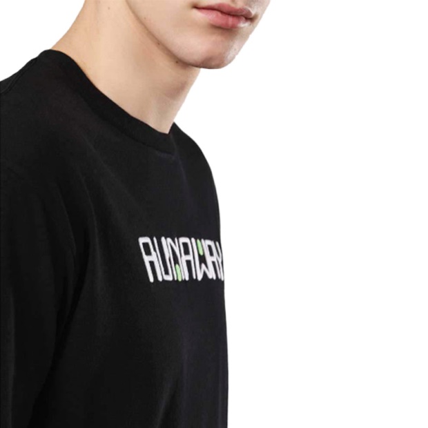 Diesel UK T Just Zd 0Sayp 900 Men's T-Shirt Graphic Print Crew Neck Summer Black Tee