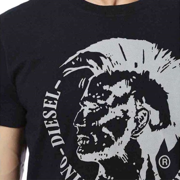 Diesel UK T Diego Fo Men's T Shirts Short Sleeve Crew Neck Casual Summer Cotton Tee Black/Navy/White/Blue/Red