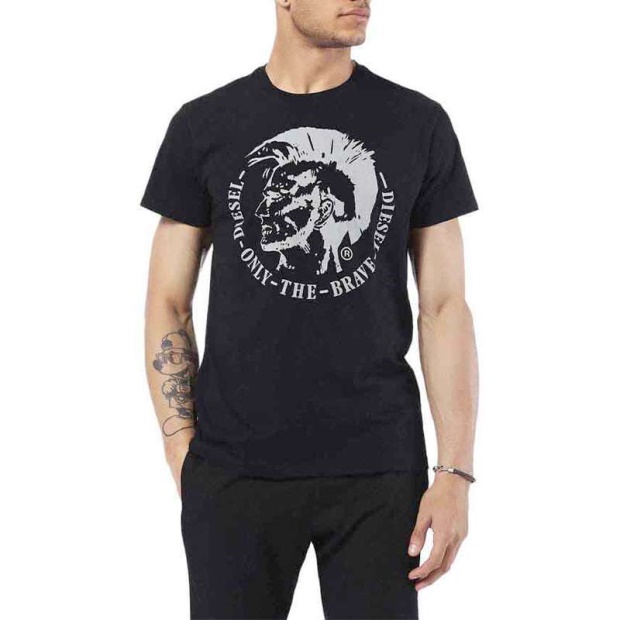 Diesel UK T Diego Fo Men's T Shirts Short Sleeve Crew Neck Casual Summer Cotton Tee Black/Navy/White/Blue/Red