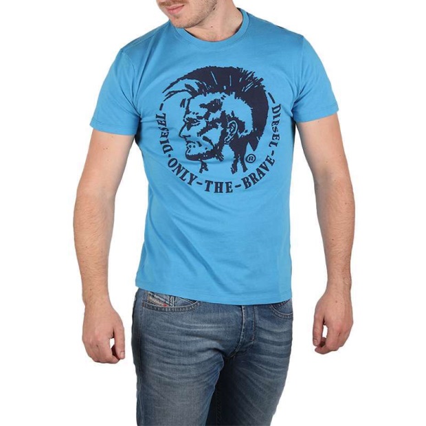 Diesel UK T Diego Fo Men's T Shirts Short Sleeve Crew Neck Casual Summer Cotton Tee Black/Navy/White/Blue/Red