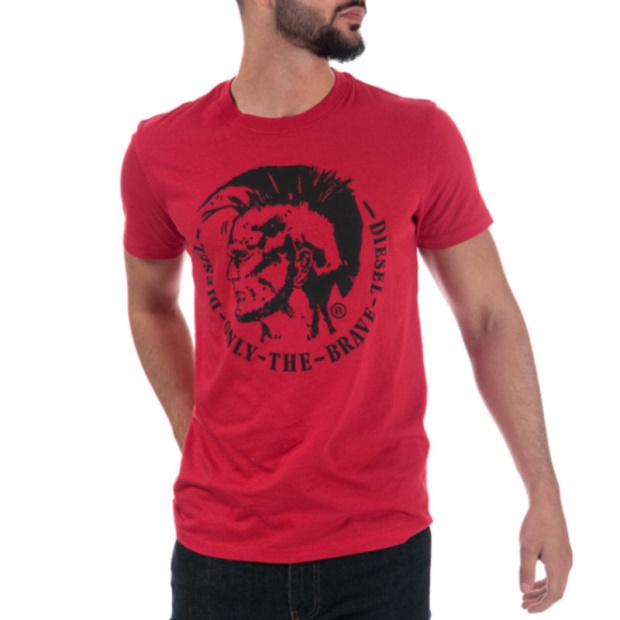 Diesel UK T Diego Fo Men's T Shirts Short Sleeve Crew Neck Casual Summer Cotton Tee Black/Navy/White/Blue/Red