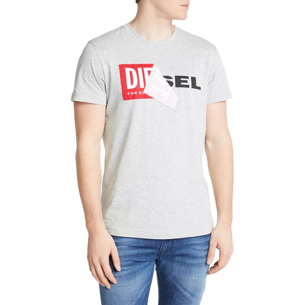 T Diego Qa Men's T Shirt Short Sleeve Crew Neck Slim Fit Casual Cotton Tee Diesel UK Grey/Black/White/Navy
