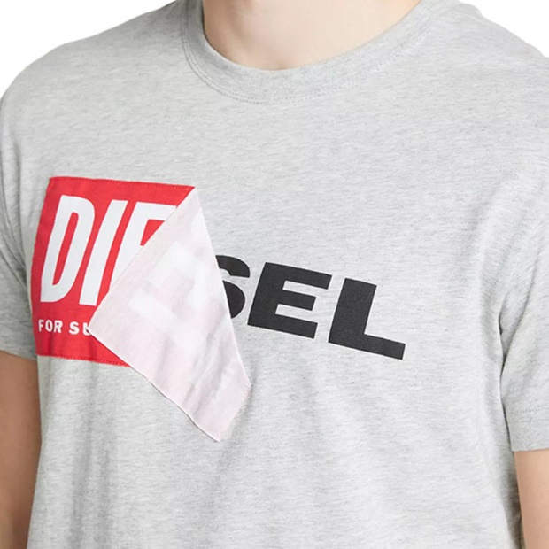 T Diego Qa Men's T Shirt Short Sleeve Crew Neck Slim Fit Casual Cotton Tee Diesel UK Grey/Black/White/Navy