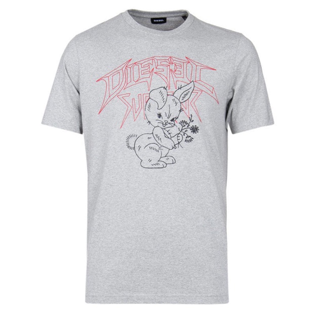 Diesel UK T Just W1 Men's T-Shirt Short Sleeve Crew Neck Casual Cotton Summer Tee