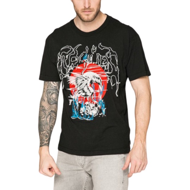 T Wallace Sg Men's T Shirt Short Sleeves Crew Neck Casual Summer Black Tee Diesel UK