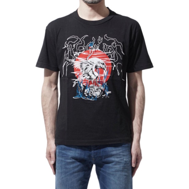 T Wallace Sg Men's T Shirt Short Sleeves Crew Neck Casual Summer Black Tee Diesel UK