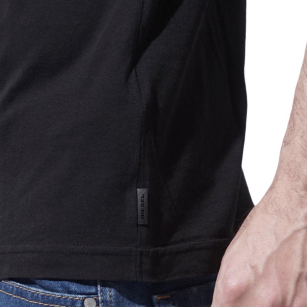 T Wallace Sg Men's T Shirt Short Sleeves Crew Neck Casual Summer Black Tee Diesel UK