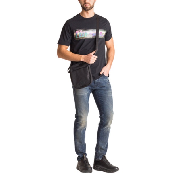 Diesel UK T Just Zg Men's T Shirt Regular Fit Short Sleeves Summer Black Cotton Tee