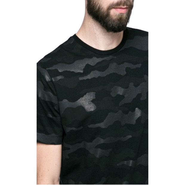 Diesel UK T Ozier Men T Shirt Short Sleeve Crew Neck Camouflage Black Casual Summer