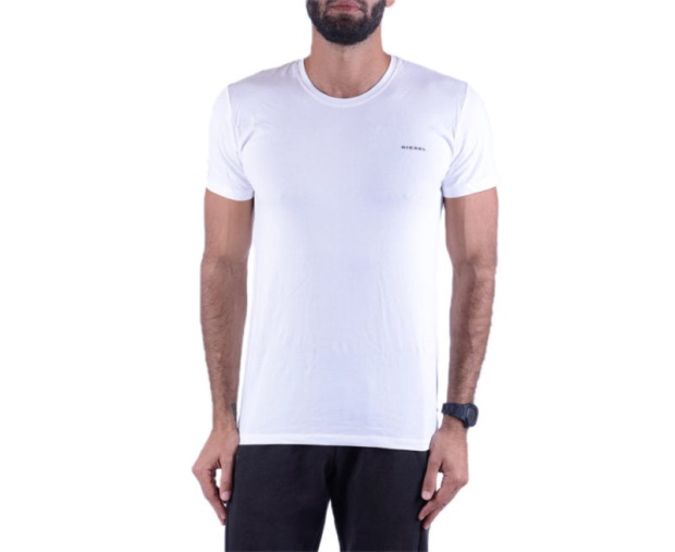 Umtee Randal Men's T Shirt 1X Pack Short Sleeve Crew Neck Basic Tees Diesel UK Navy/White/Grey