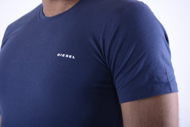 Umtee Randal Men's T Shirt 1X Pack Short Sleeve Crew Neck Basic Tees Diesel UK Navy/White/Grey